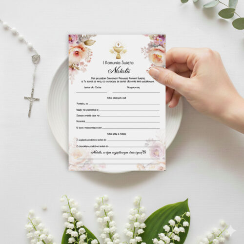 Ankieta komunijna Peonie w bukiecie